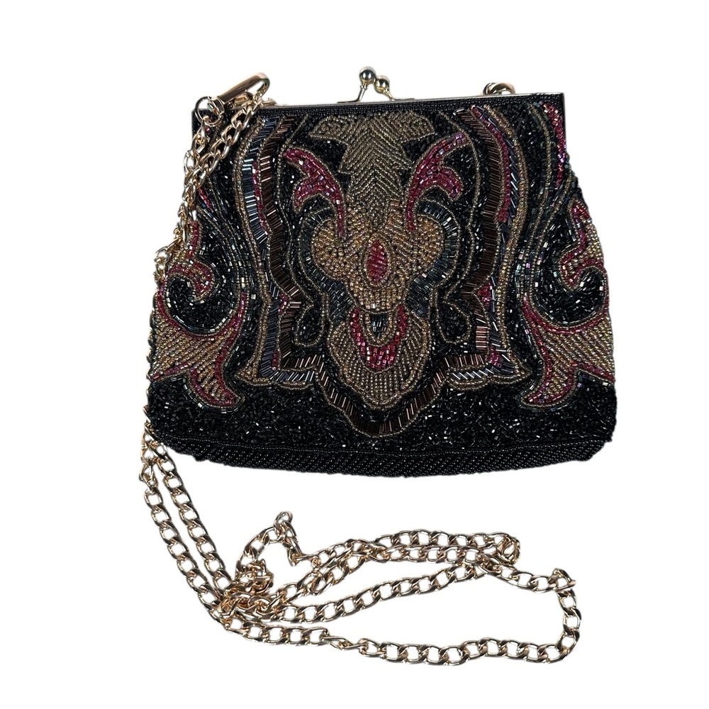 VINTAGE Elegant Hand Beaded Evening Clutch Handbag - Picture 5 of 9